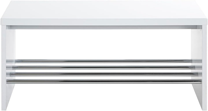 HAKU Möbel 95330 Bank 81 x 30 x 40 cm, weiss / chrom B 81 x T 30 x H 40 cm Weiss-chrom, B 81 x T 30
