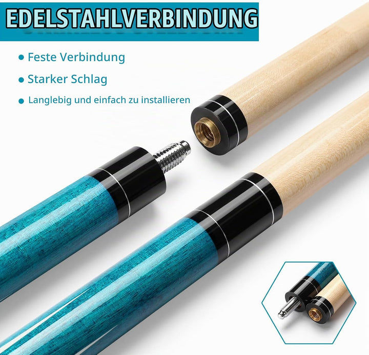 Pool Queue, 58 Zoll Billard Queue Kanadischer Ahornholz Pool Cue 13mm Spitzen für Professionelle Bil