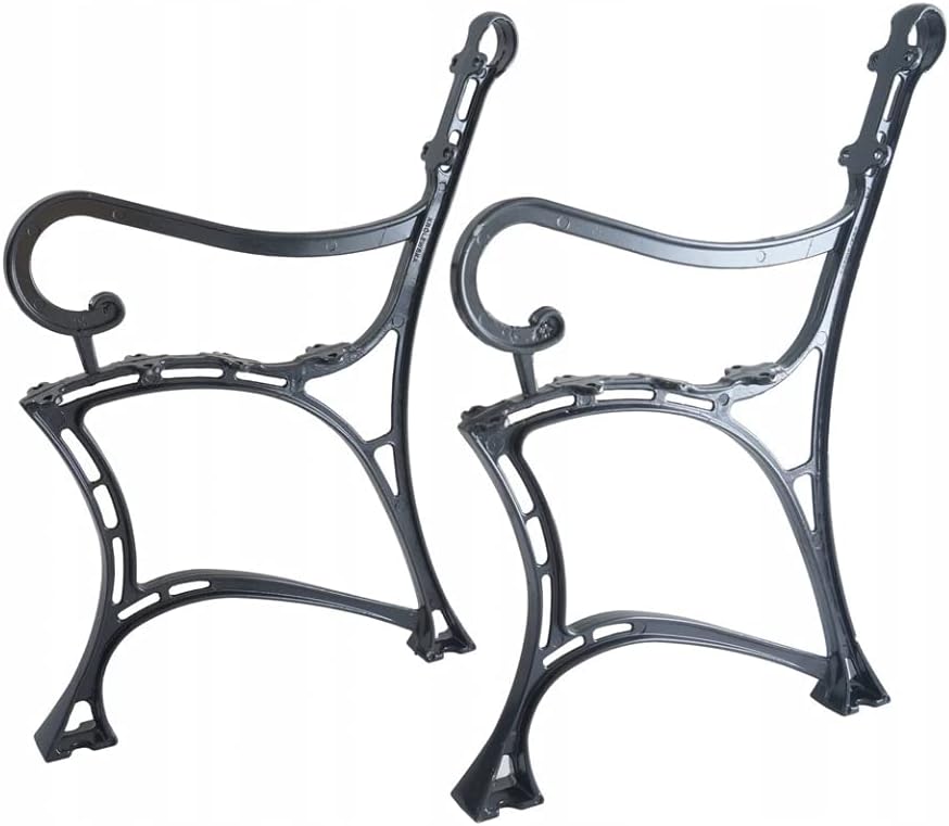 Home&Wood Aluminium Bankfuss Bein mit Armlehne Gartenbank aus Aluminium /2 Stück/