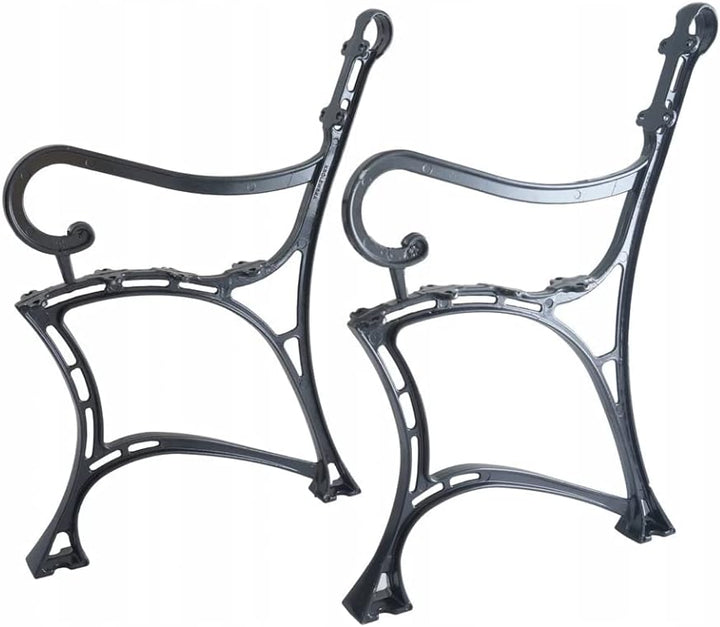 Home&Wood Aluminium Bankfuss Bein mit Armlehne Gartenbank aus Aluminium /2 Stück/