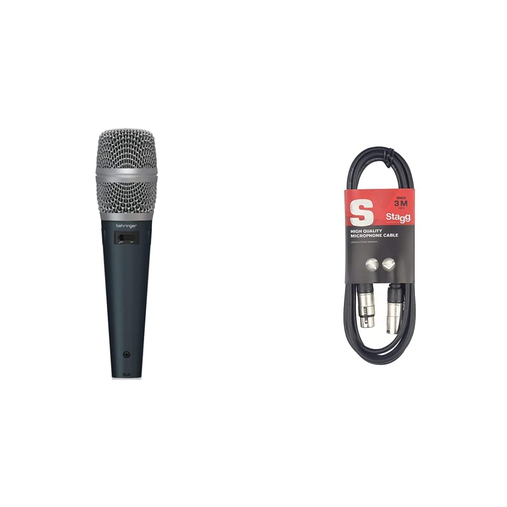 Behringer SB 78A & Stagg 3M Mikrofon Kabel, 1x XLR Stecker - 1x XLR Buchse, schwarz SB 78A Bundle mi