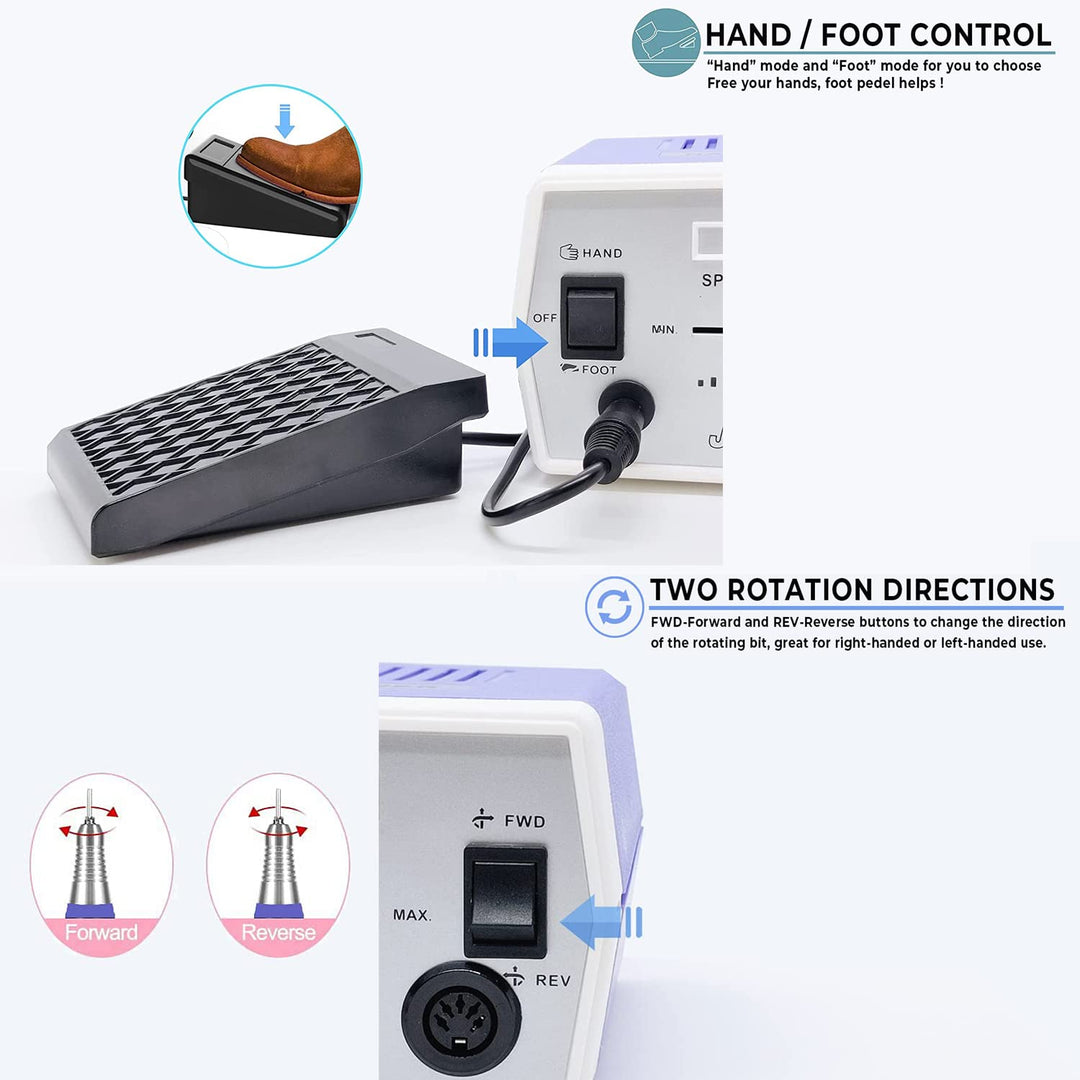 Véfaîî® JD700 Nagelfräser Elektrische 30000 U/min Professionelle Nagelfeile Maniküre Pediküre Set Ge