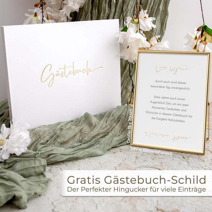 Love Notes Gästebuch Hochzeit, Geburtstag & Jeder Anlass [100 Blanko Seiten] Hochwertiges Gästebuch