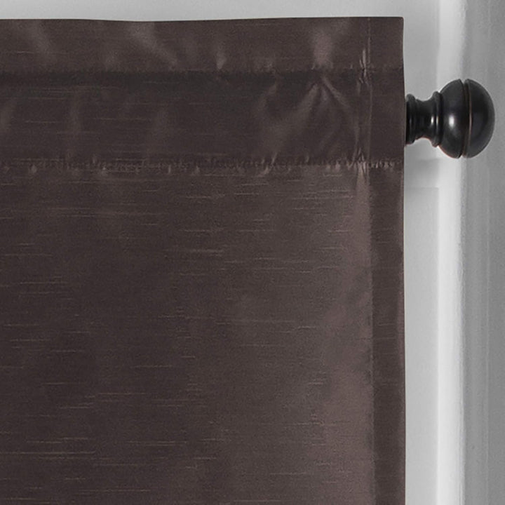 Elrene Home Fashions Colette Volant aus Kunstseide, mit Quasten, gewellter Rand, 122 x 53 cm, Schoko