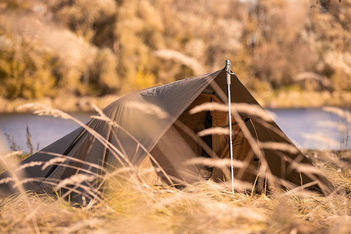 Bushmen Lodger Core Tent Oliv grün-Tunnelzelt mit Moskitonetz für Zwei Personen 250 cm extra lang