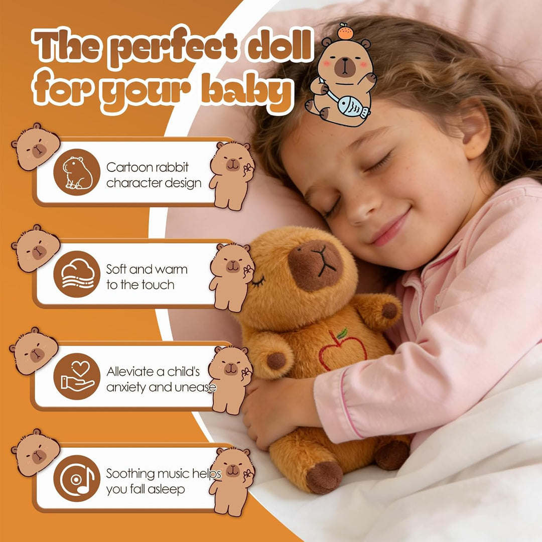 Einschlafhilfe Babys Kuscheltier,Baby Kuscheltier mit Musik,Atmet Einschlafhilfe Tier,Atmendes Stoff