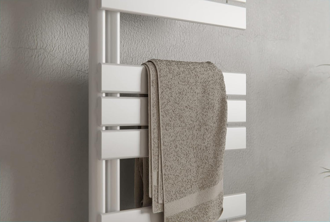 Design Badheizkörper Handtuchwärmer D16W in Weiss - Grösse wählbar, Grösse:1600x500mm, Anschlussgarn
