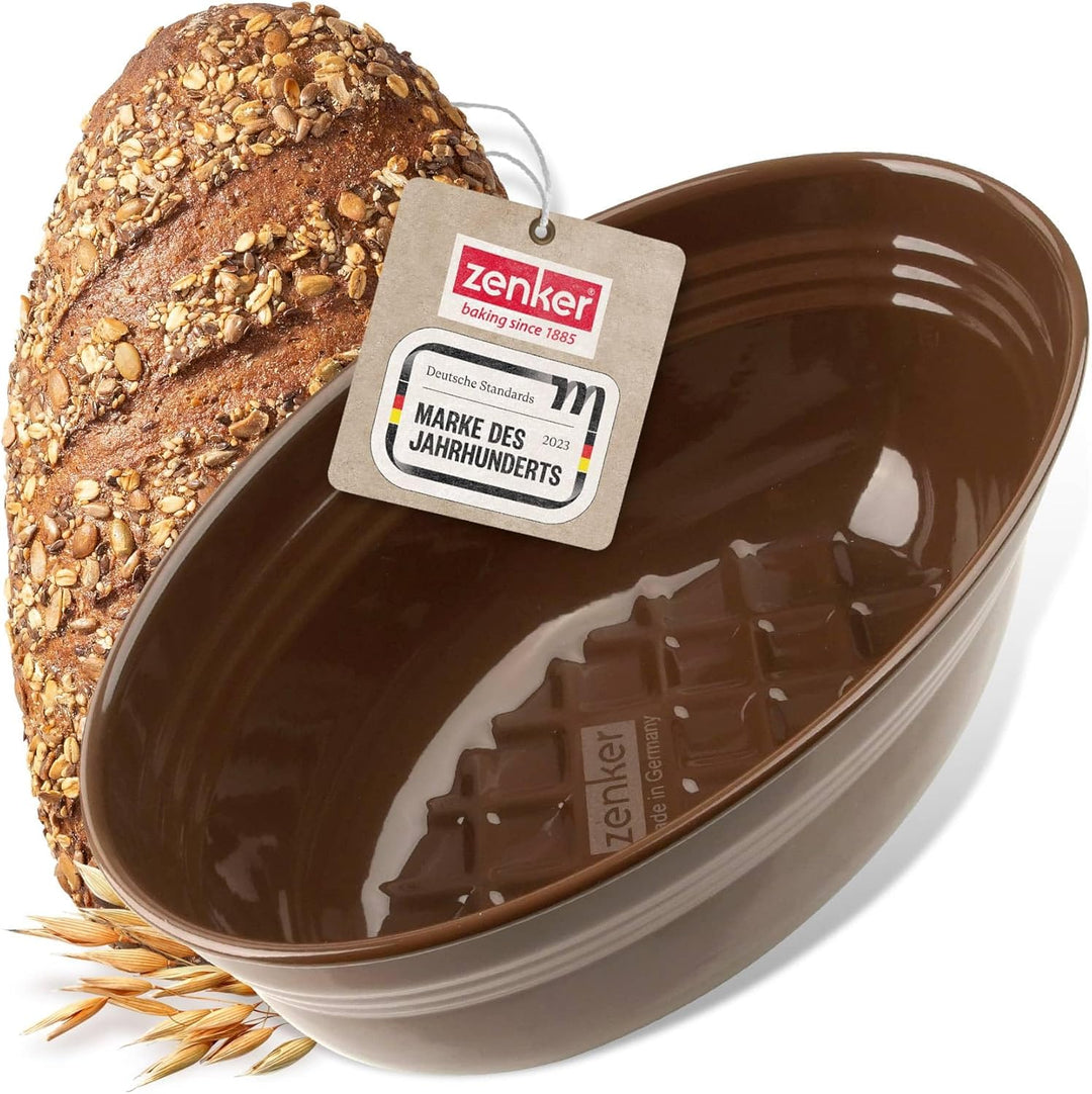 Zenker Brotbackform Dein Brot! – Emaille, kastanienbraun, 2000 ml, 265 x 165 x 92 mm, hitzebeständig