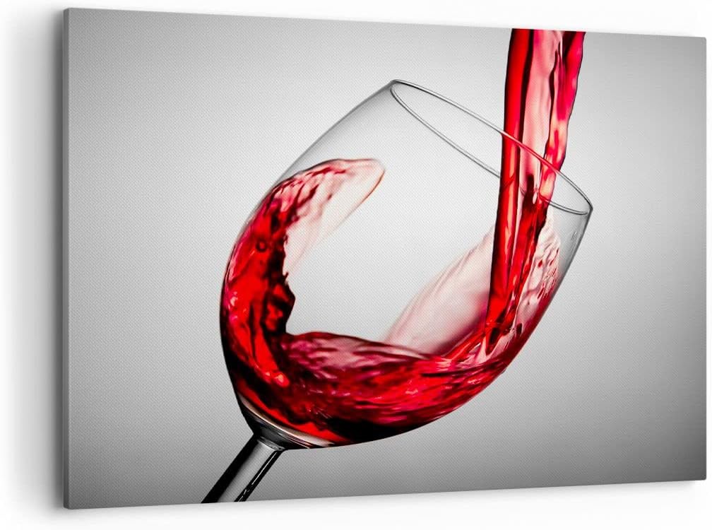 Bilder auf Leinwand 100x70cm Leinwandbild mit Rahmen Trinken glas wein Gross Wanddeko Bild Schlafzim