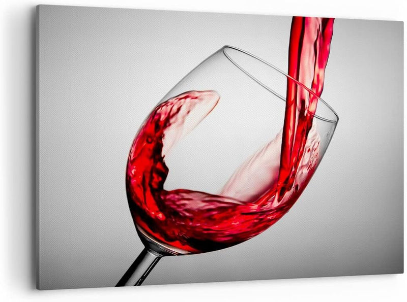 Bilder auf Leinwand 100x70cm Leinwandbild mit Rahmen Trinken glas wein Gross Wanddeko Bild Schlafzim