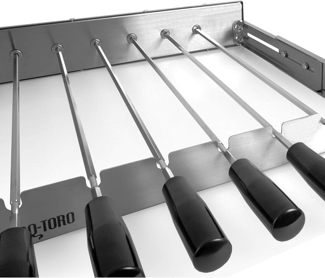BBQ-Toro elektrischer Spiessdreher | Edelstahl Drehspiess Aufsatz mit 9 Spiessen und Motor | Grössen