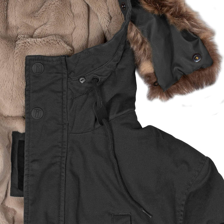 bw-online-shop Winterparka Fishtail mit Futter Herren Parka Jacke XS Schwarz, XS Schwarz