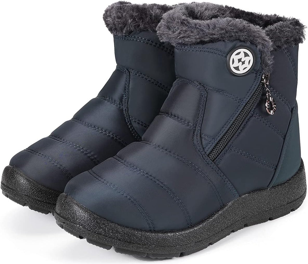 Kinder Winterschuhe Jungen Mädchen Winterstiefel Schneestiefel Wasserdicht Warm gefütterte Schlupfst