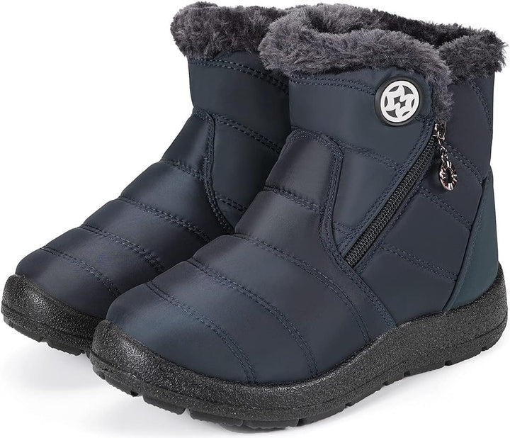 Kinder Winterschuhe Jungen Mädchen Winterstiefel Schneestiefel Wasserdicht Warm gefütterte Schlupfst