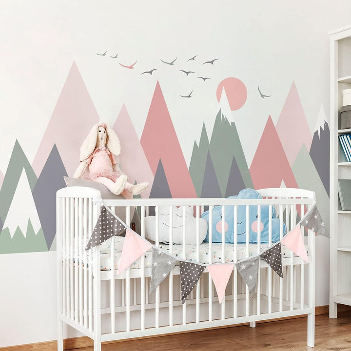 Wandsticker Kinder Deko Babyzimmer Wandsticker Kinder Wandsticker skandinavische Berge skandinavisch