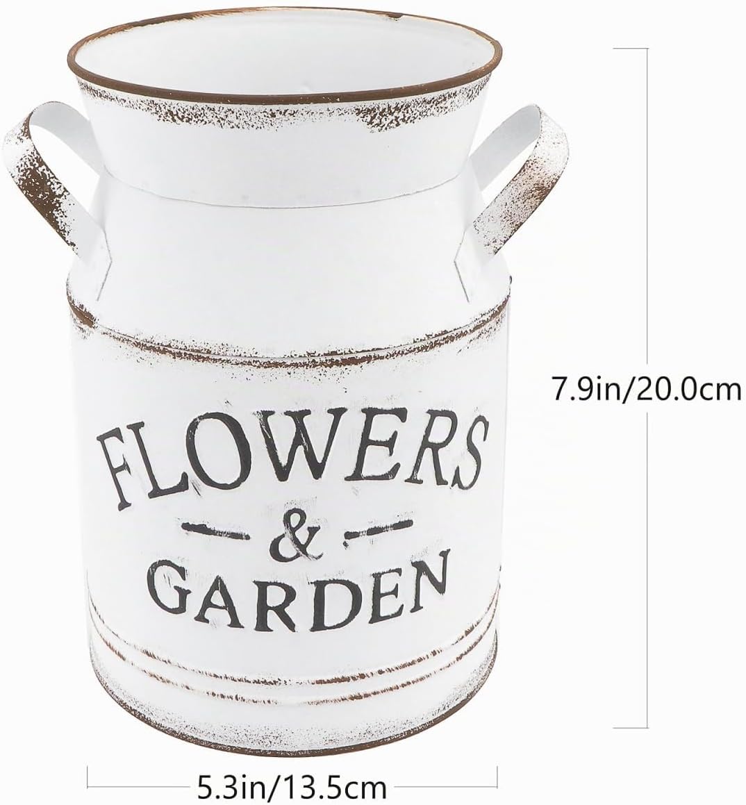 HEMOTON Shabby Blumentopf Deko Metall Krug Milchkanne Landhaus Stil Vase Pflanzentopf rustikal Vinta
