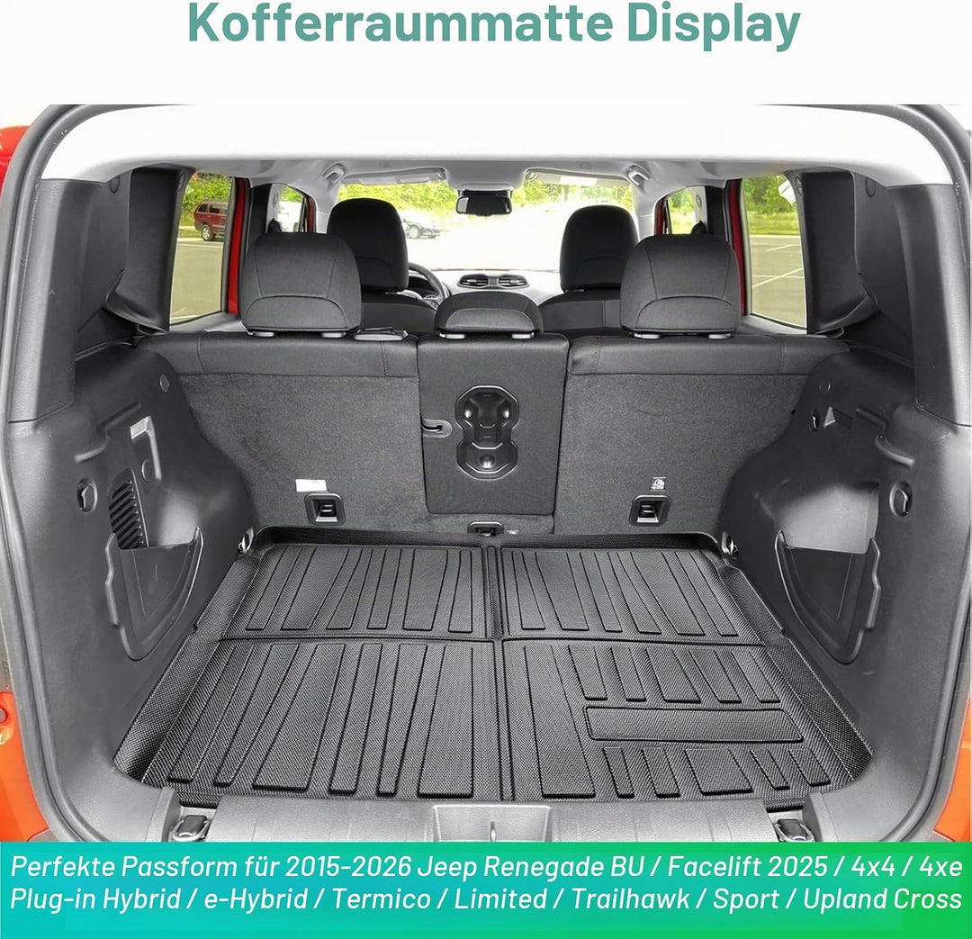 GAFAT 2015-2022 2023 J eep Renegade BU/ 4x4/ 4xe/ Hybrid Kofferraummatte, Renegade Kofferraumwanne M