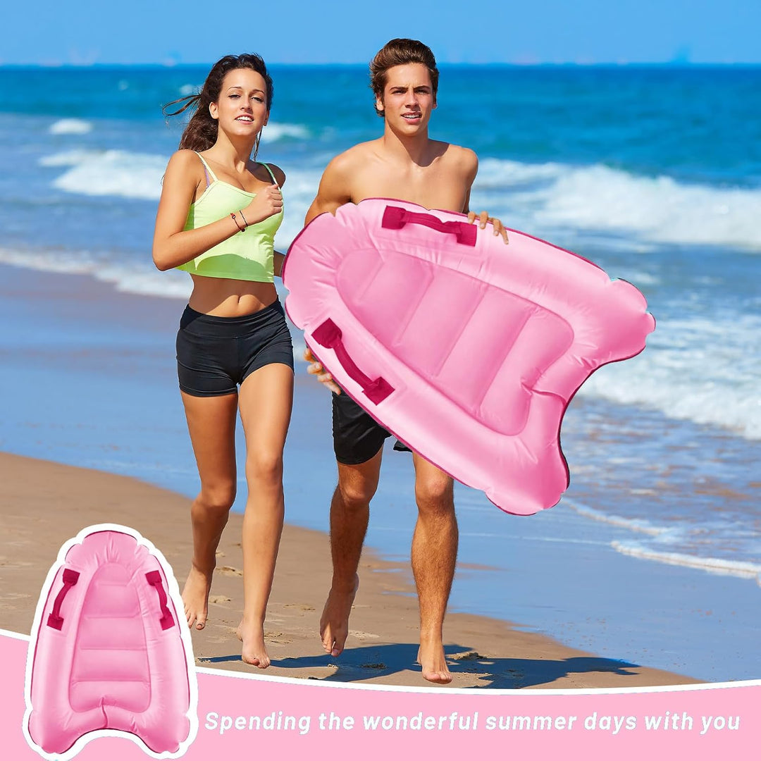 Aufblasbares Bodyboard, Shyllin Bodyboard mit Griffen, Surfbrett Aufblasbar, Mini Luftmatratze, Schw