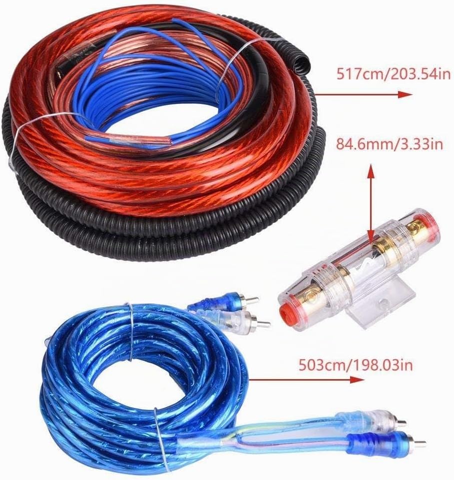 KSTE Subwoofer Cable, Subwoof Verstark, Audio Verstark, Car Subwoofer Wire Kit, 4 Guage 2800W Car Au
