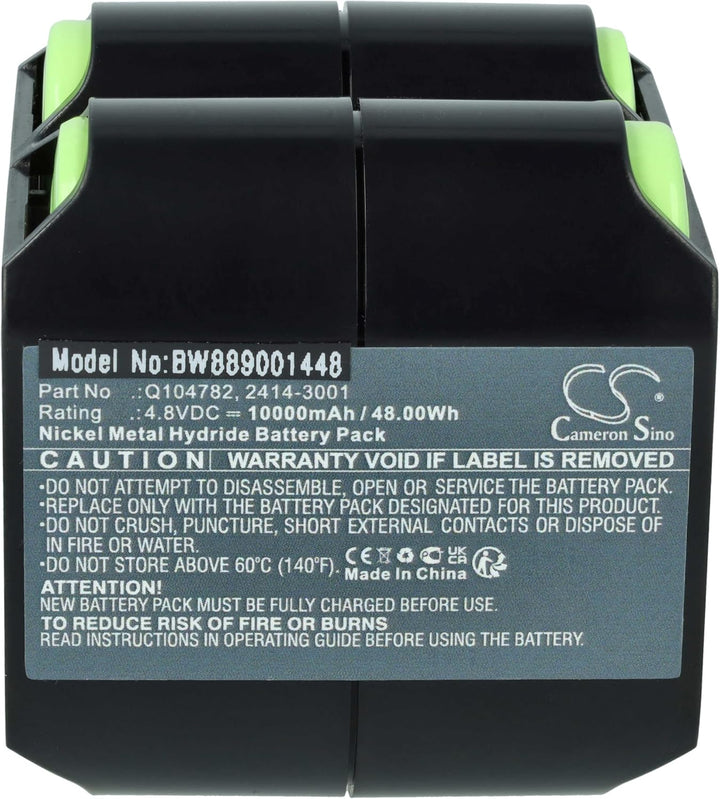 vhbw Akku Ersatz für Spectra Precision 2414-3001, Q104782 für Messgerät (10000 mAh, 4,8 V, NiMH)