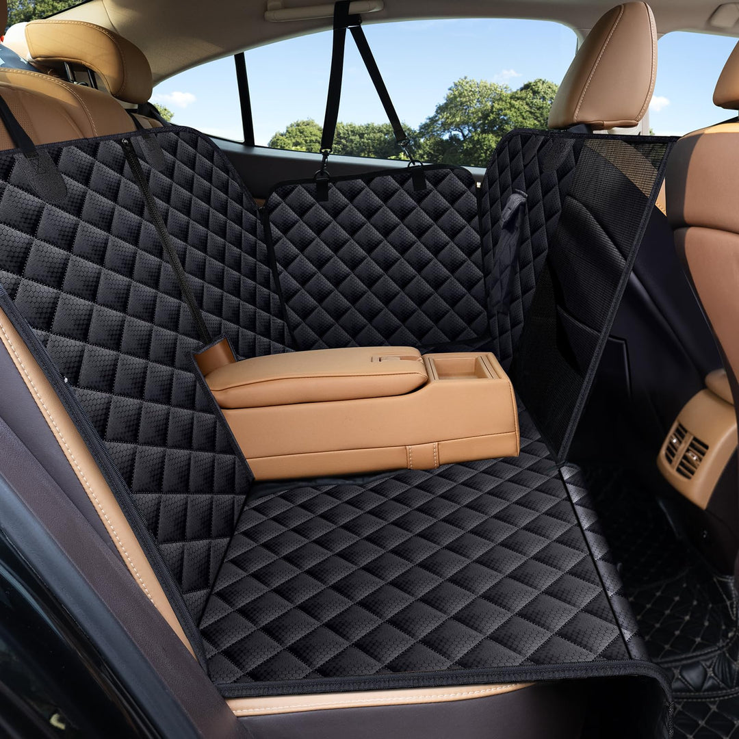 Autositzbezug für Hunde, 100% wasserdichte Hundehängematte für Auto mit Mesh-Fenster, kratzfester un