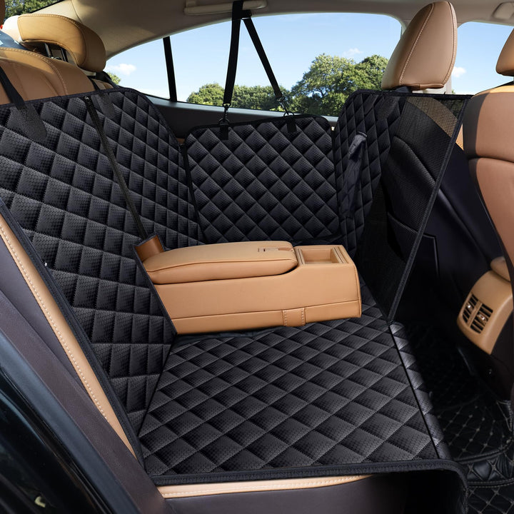 Autositzbezug für Hunde, 100% wasserdichte Hundehängematte für Auto mit Mesh-Fenster, kratzfester un