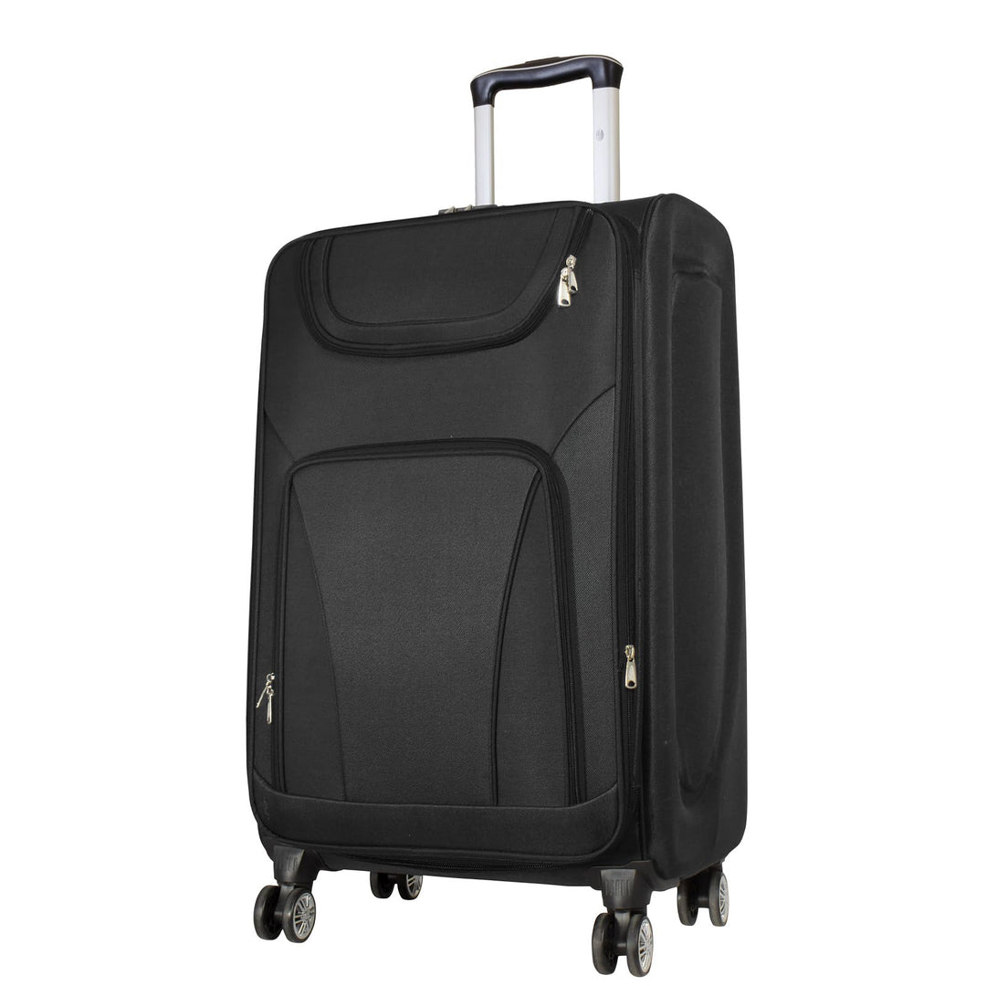 Weichgepäck grosser Reisekoffer Maribor 78cm 99 Liter 4 Rollen Zahlenschloss Schwarz