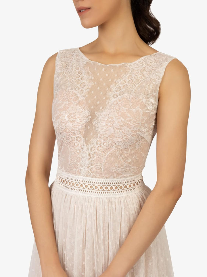 Damen Kleid Dress 40 Creme, 40 Creme