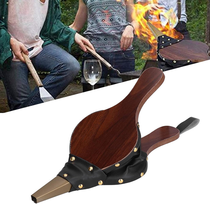 Goshyda Kaminbälge, tragbares manuelles Holz-Luftgebläse, hitzebeständiges Kunstleder, für Outdoor-C