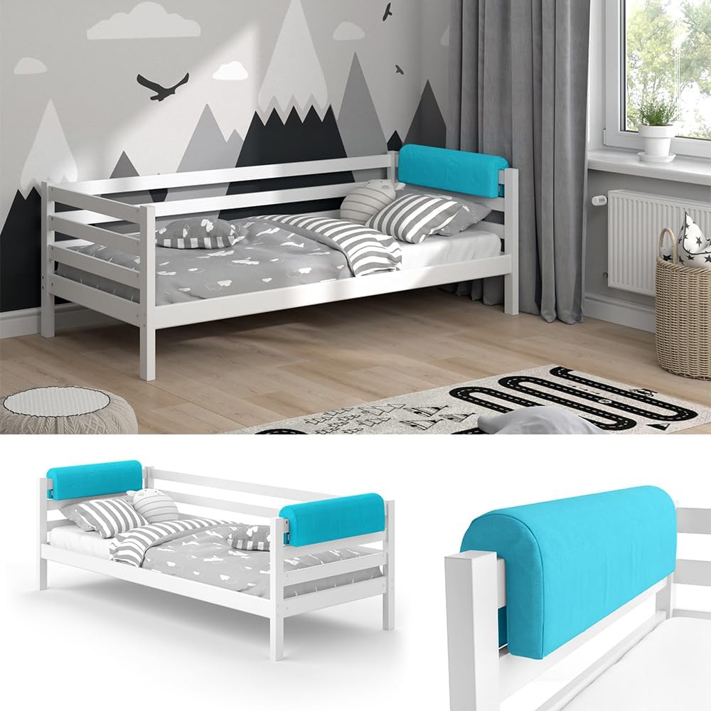 Bettumrandung, Türkis, 70 x 20 cm, für sicheren Rundumschutz am Kinderbett anpassbar, Türkis