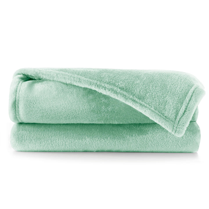 DecoKing Kuscheldecke 200x220 cm Pfefferminze Decke Microfaser Tagesdecke Fleece weich sanft kuschel