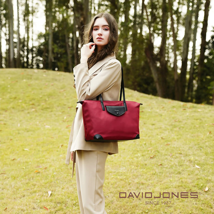 David Jones - Damen Tote Shopper Nylon Wasserdichte Handtasche - Tragetasche Schultertasche - Shoppi