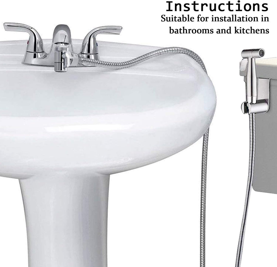 Bidet Edelstahl Handbrause, muslimische Edelstahldusche und Baby-Stoffwindelsprüh-Kit - mit Wasserha