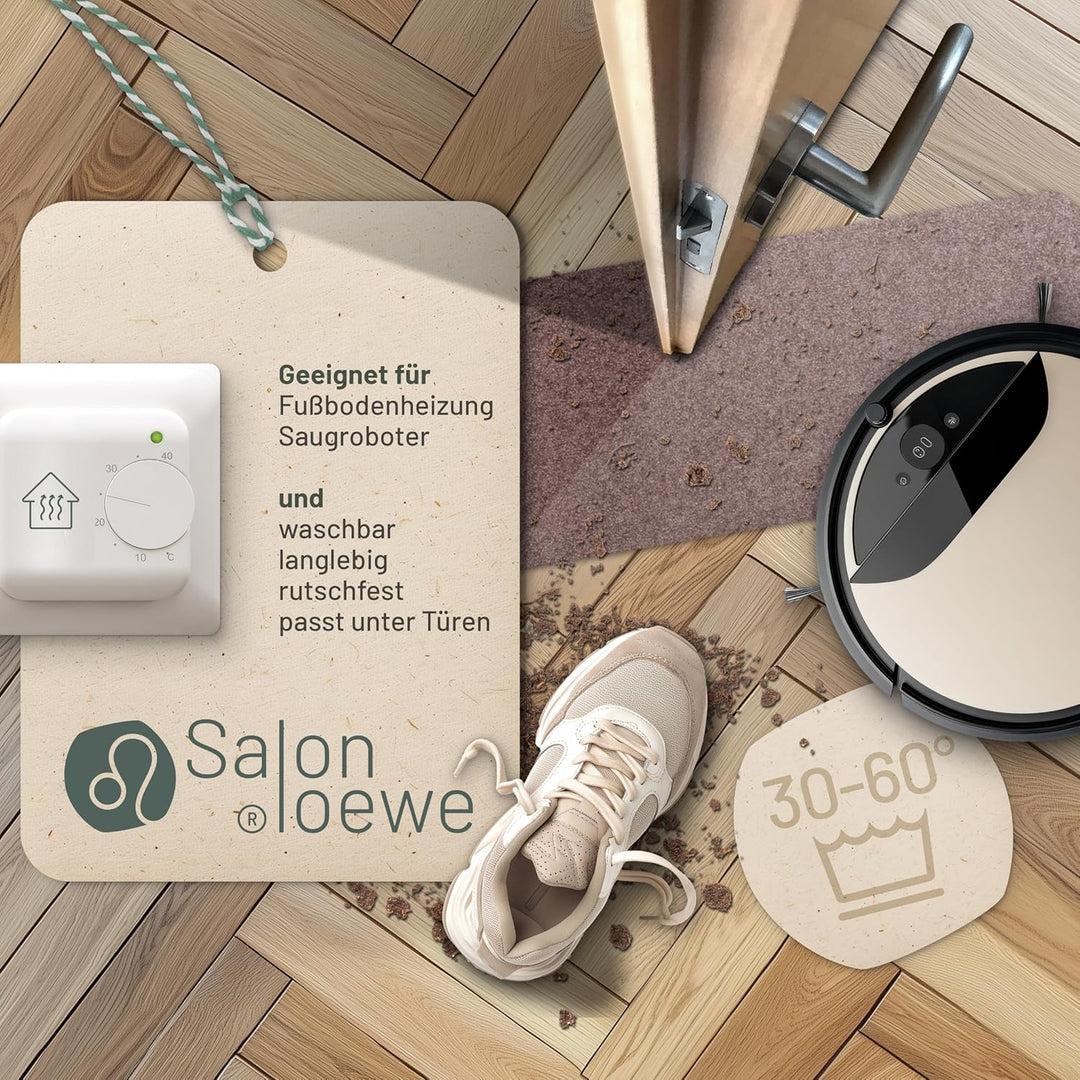 Salonloewe Fussmatte waschbar Schuhparkplatz Nougat 30x100 cm Fussabtreter einfarbig Eingangs-Matte