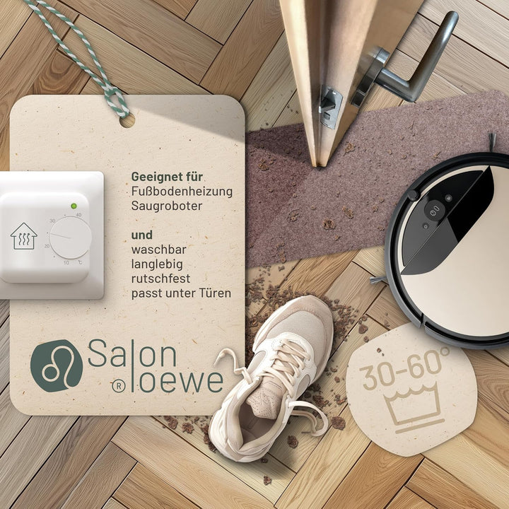 Salonloewe Fussmatte waschbar Schuhparkplatz Nougat 30x100 cm Fussabtreter einfarbig Eingangs-Matte