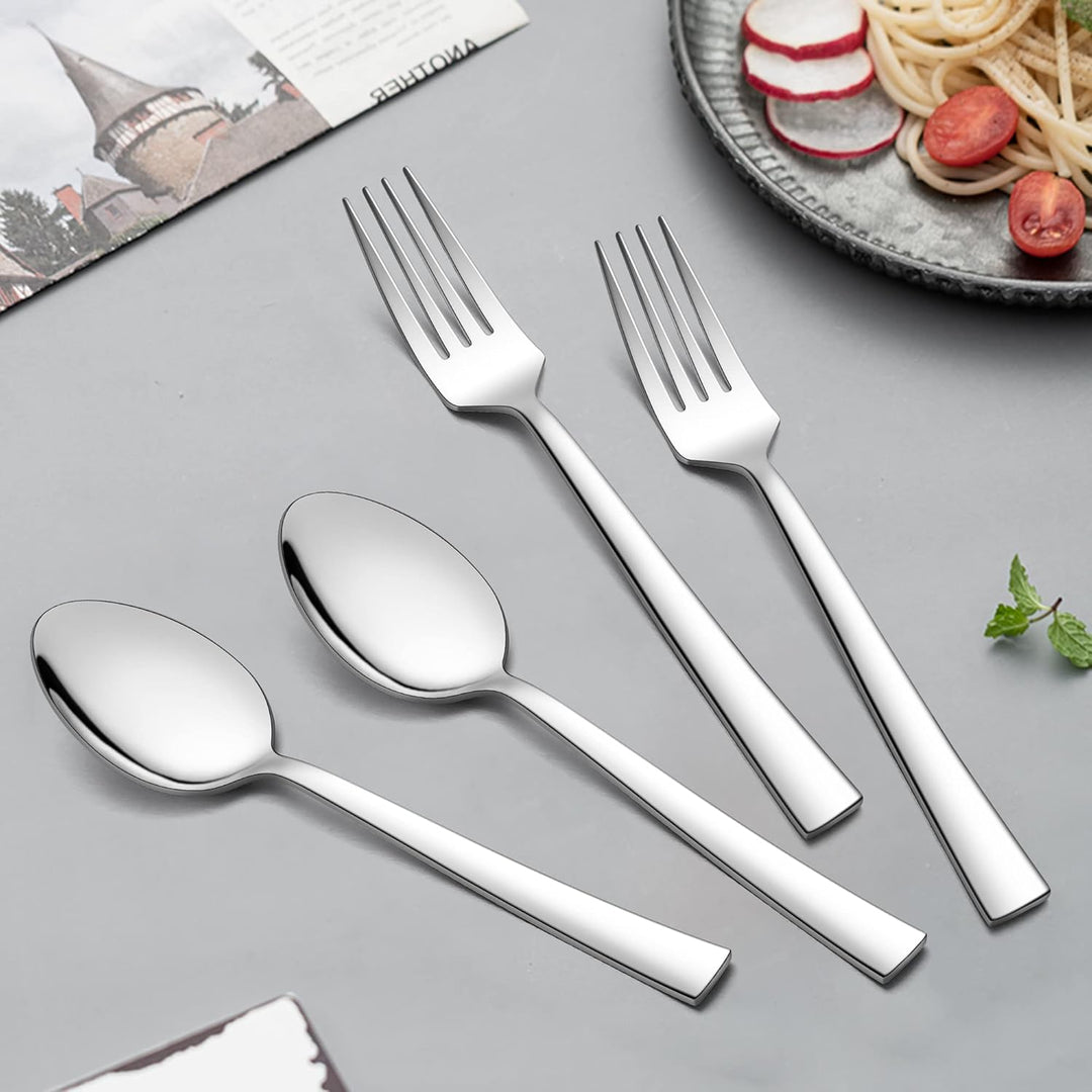 Gabeln und Löffel Set, HaWare 12 Stück Edelstahl Esslöffel und Tafelgabeln Set, Modernes & Elegantes