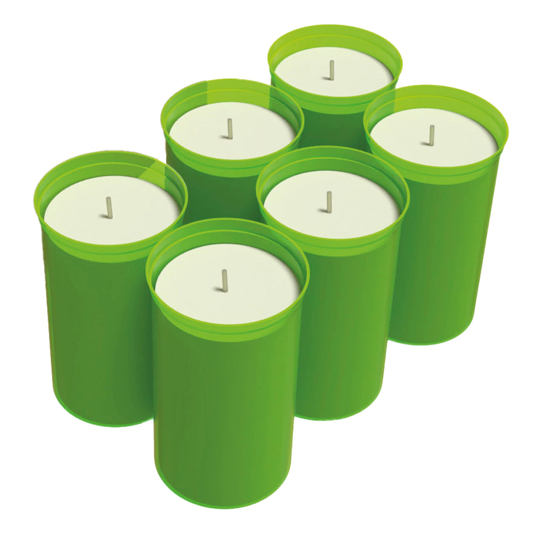 Bio Green 6er-Set Ökologische Kerzen aus Biomasse für Frostwächter „Firefly“ | ca. 42 Stunden Brennd