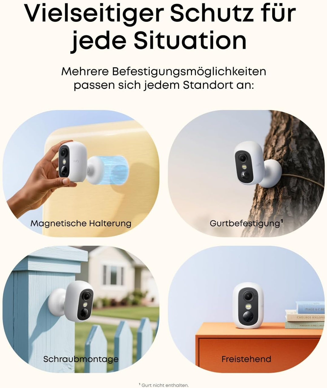 eufy Security eufyCam C35 4-Kamera-Set – Kabellose Überwachungskamera aussen & innen, magnetische Ha