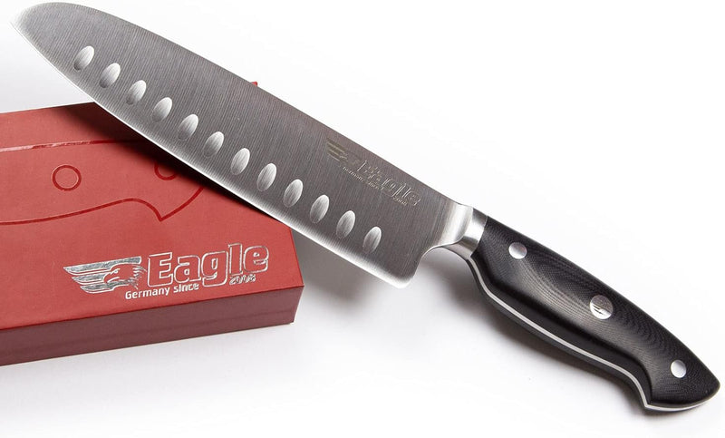 Eagle U-Grip - Santoku-Messer 18 cm - Deutscher Messerstahl 1.4116 / Heftschalen: G10 schwarz, Deuts