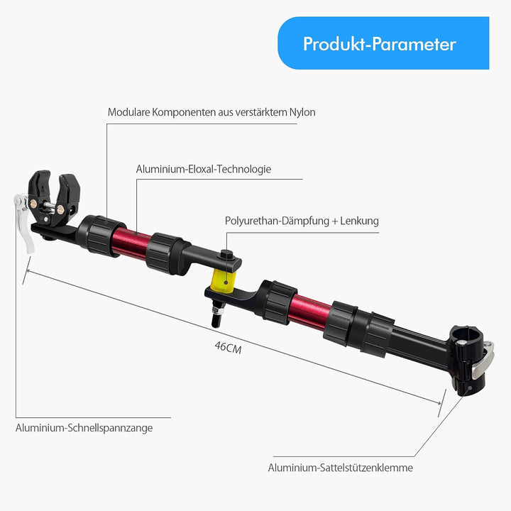 Mimoke Fahrradanhänger Kupplung Aluminium – Adapter Verbinder für Handwagen & Transportanhänger, Sch