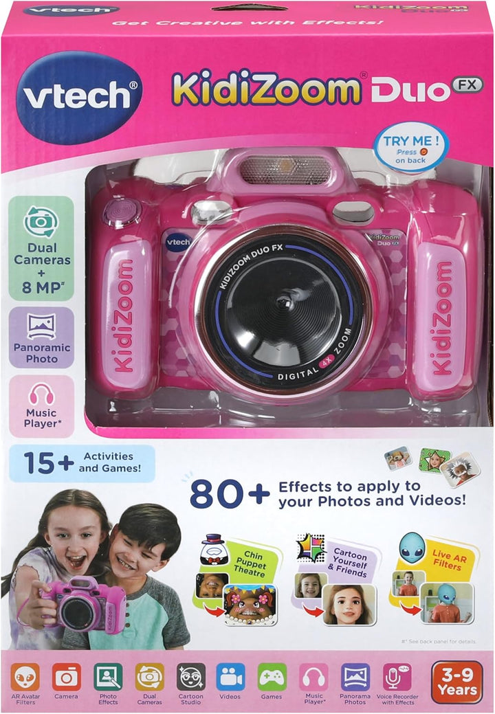 VTech KidiZoom Duo FX Kinderkamera mit Farbbildschirm, 8MP, Fotos, Selfies & Videos, AR-Filter, 20 S