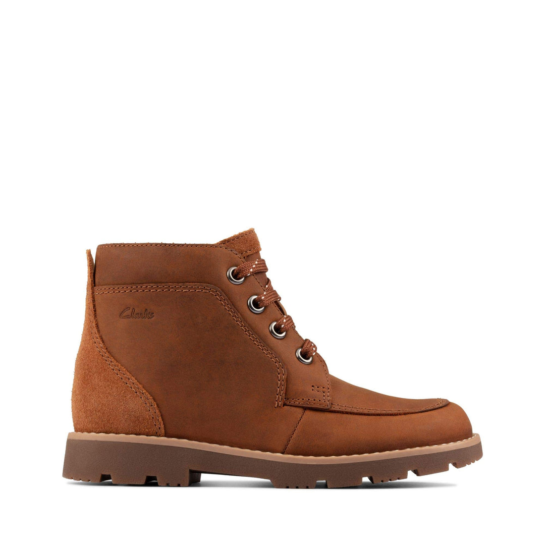 Clarks Jungen Heath Chard T Chukka-Stiefel, Tan Leder