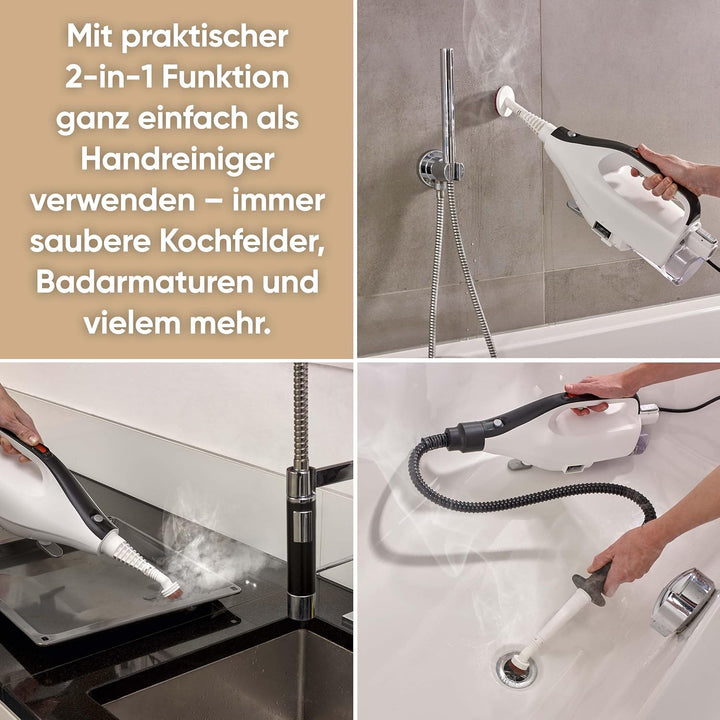 SEVERIN 2-in-1 Dampfreiniger mit Mehrzweck-Funktion & praktischem Kombi-Zubehör, für alle Hartböden