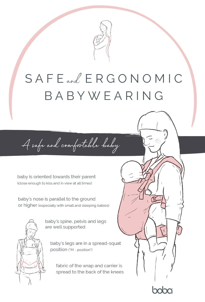 Boba X Babytrage Neugeborene ab Geburt (3-20 kg) - Hüftfreundliche Baby- &amp; Kindertrage mit verstellb