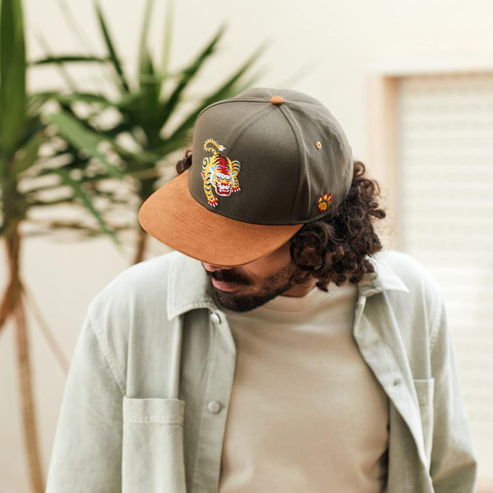 Cadency® Snapback Cap Asian Tiger, Unisex, Olive, Grössenverstellbar
