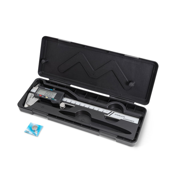 WIKISTORE DIGITAL TASCHEN MESSSCHIEBER 150 mm mit 4 Funktionen, analoger Bremssattel mit 40 mm Backe