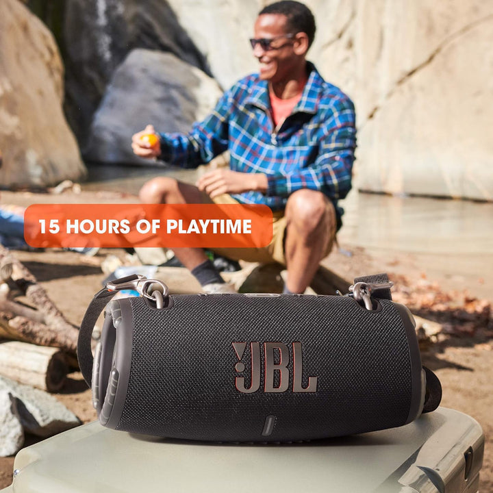 JBL Xtreme 3 Musikbox in Blau – Wasserdichter, portabler Stereo Bluetooth Speaker mit integrierter P