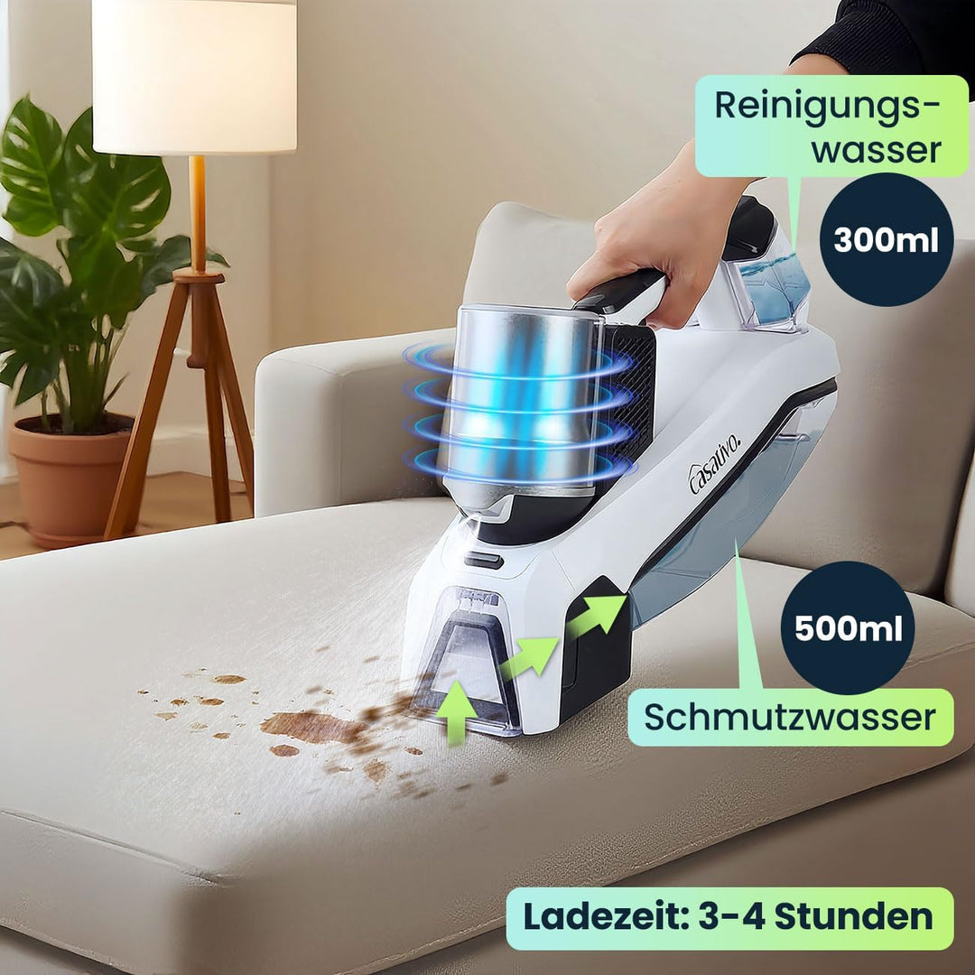 Kabelloser Profi Waschsauger 60W mit Li-Ion-Akku – Leistungsstarker Fleckenentferner für Polster, Te