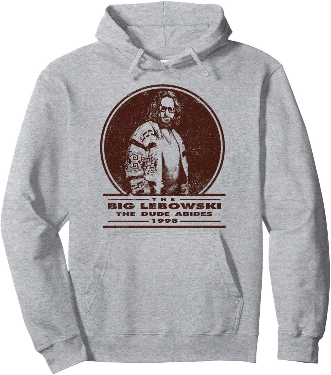 Big Lebowski Distressed Dude Abides Stamp Pullover Hoodie