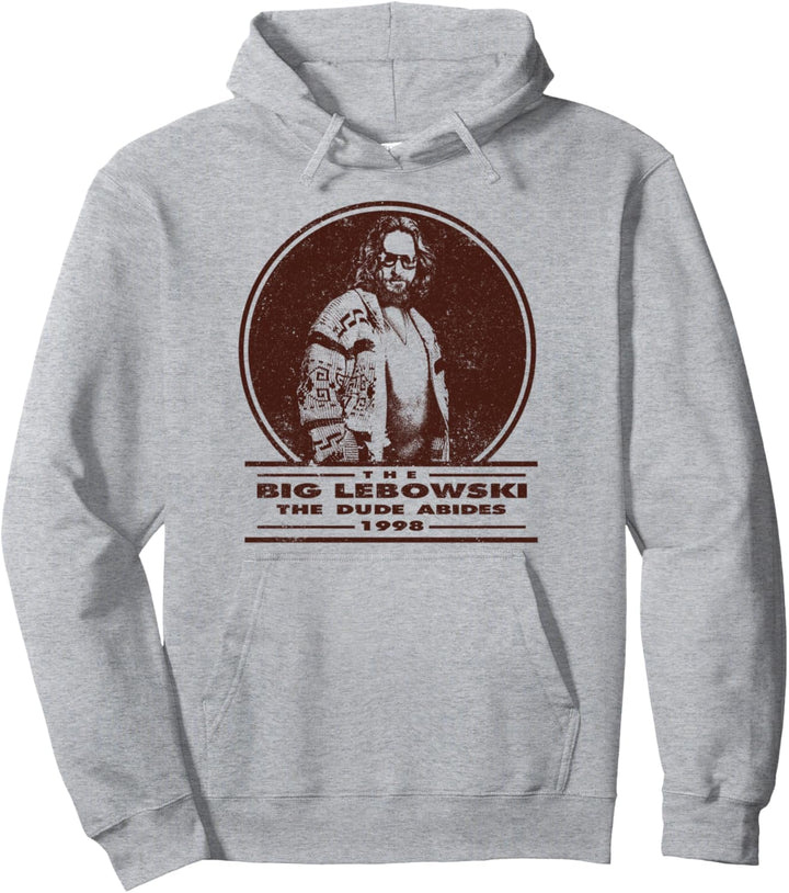 Big Lebowski Distressed Dude Abides Stamp Pullover Hoodie